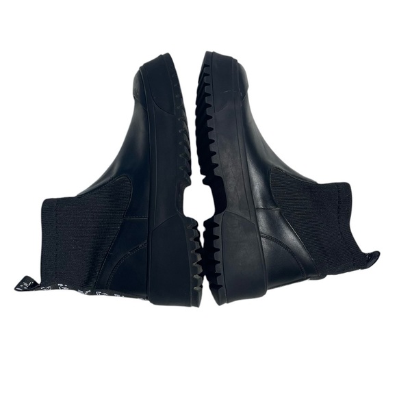 ZARA TRF platform sock ankle boots lug soles black size 10 - Picture 5 of 11